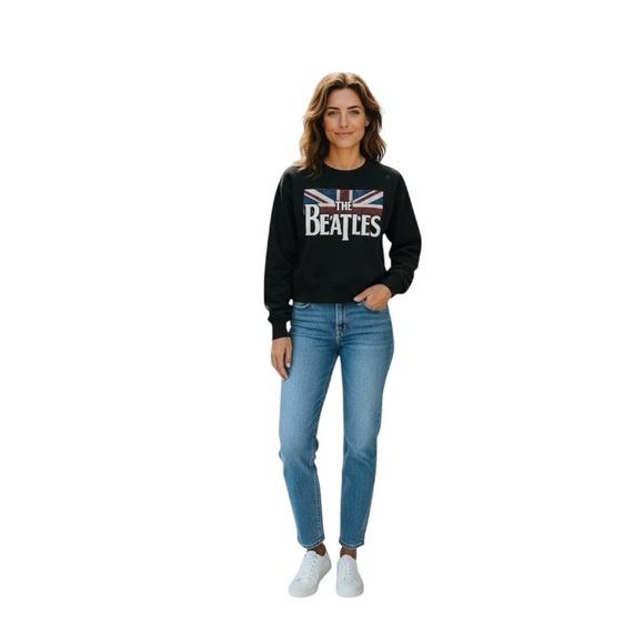 Beatles Long Sleeves Crop Sweatshirt - Picture 6 of 14